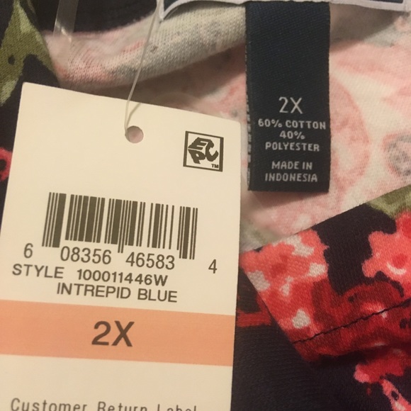 Karen Scott Intrepid Blue Floral Shift Dress NWT - Picture 7 of 8